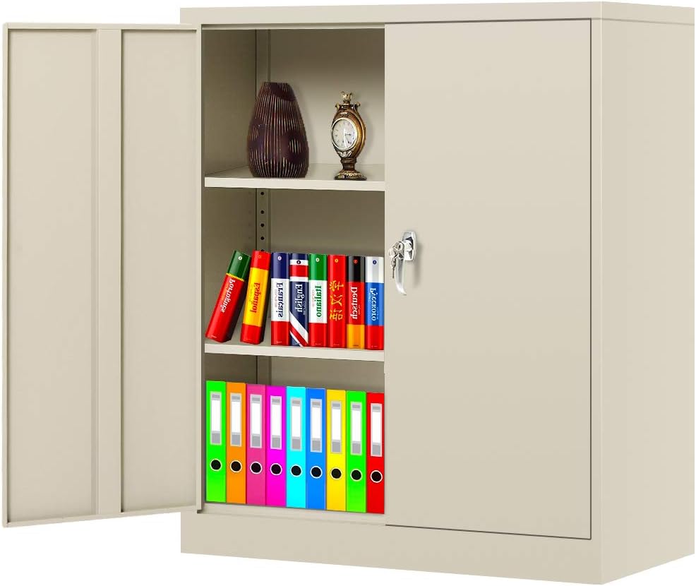 Metal Locking Steel Storage Cabinet 42” with Adjustable Shelves I46423