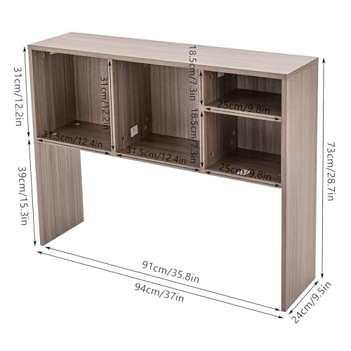 Dark Gray 4 Shelves Desk Bookshelf Organizer O50106