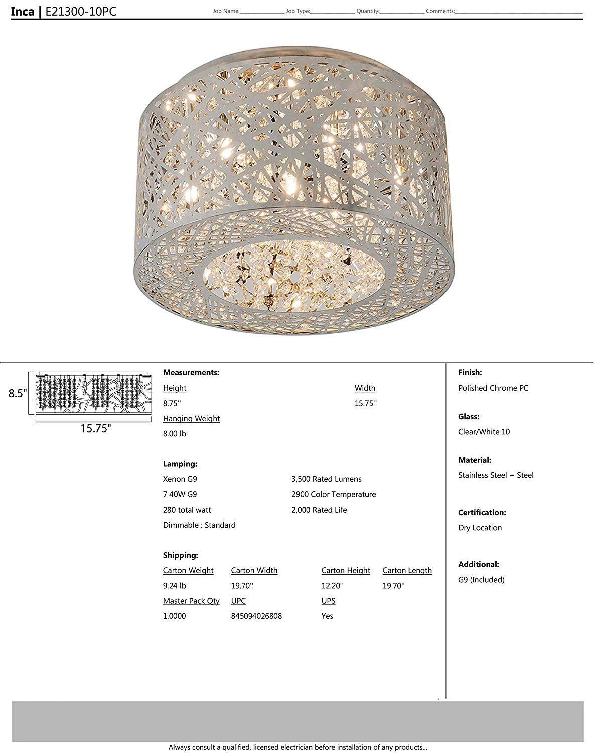 7-Light LED Flush Mount Polished Chrome P8600