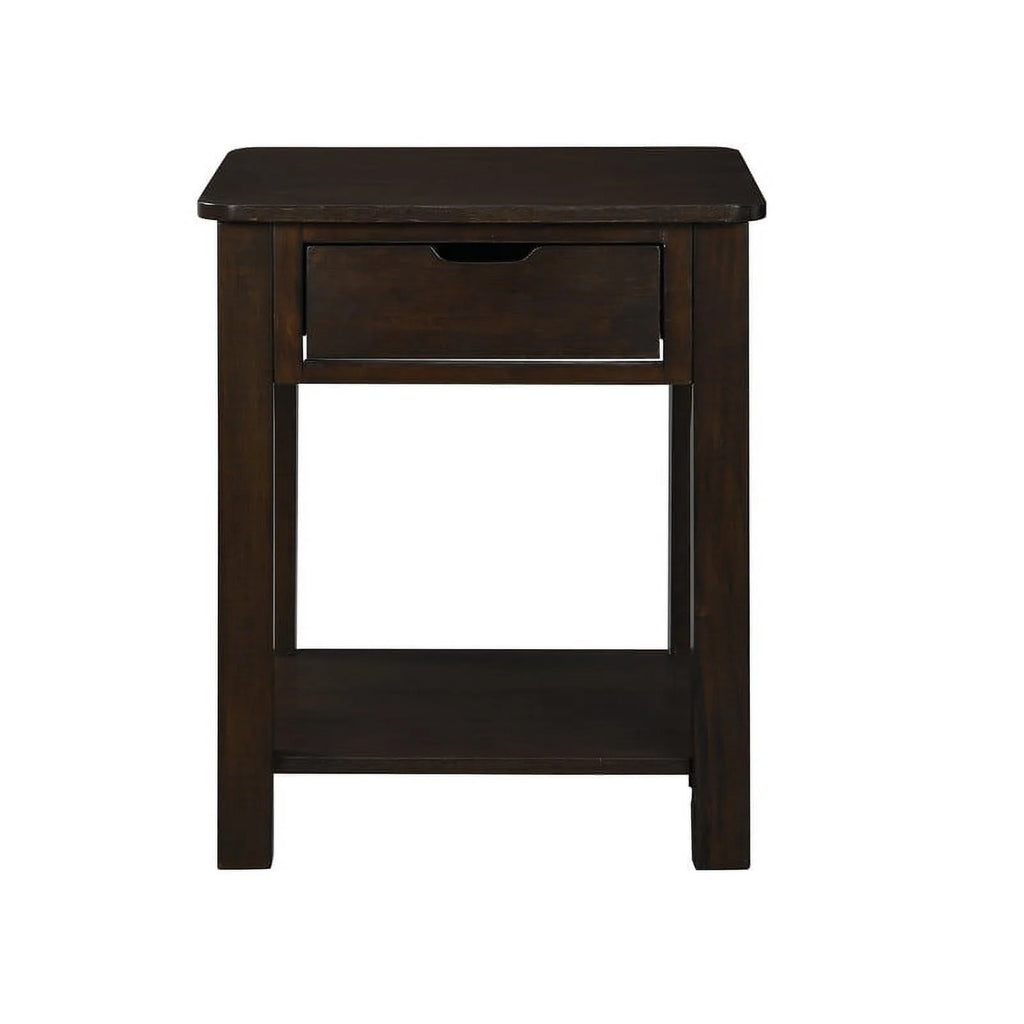 Dark Brown Engineered Wood End Table with Drawer I460696