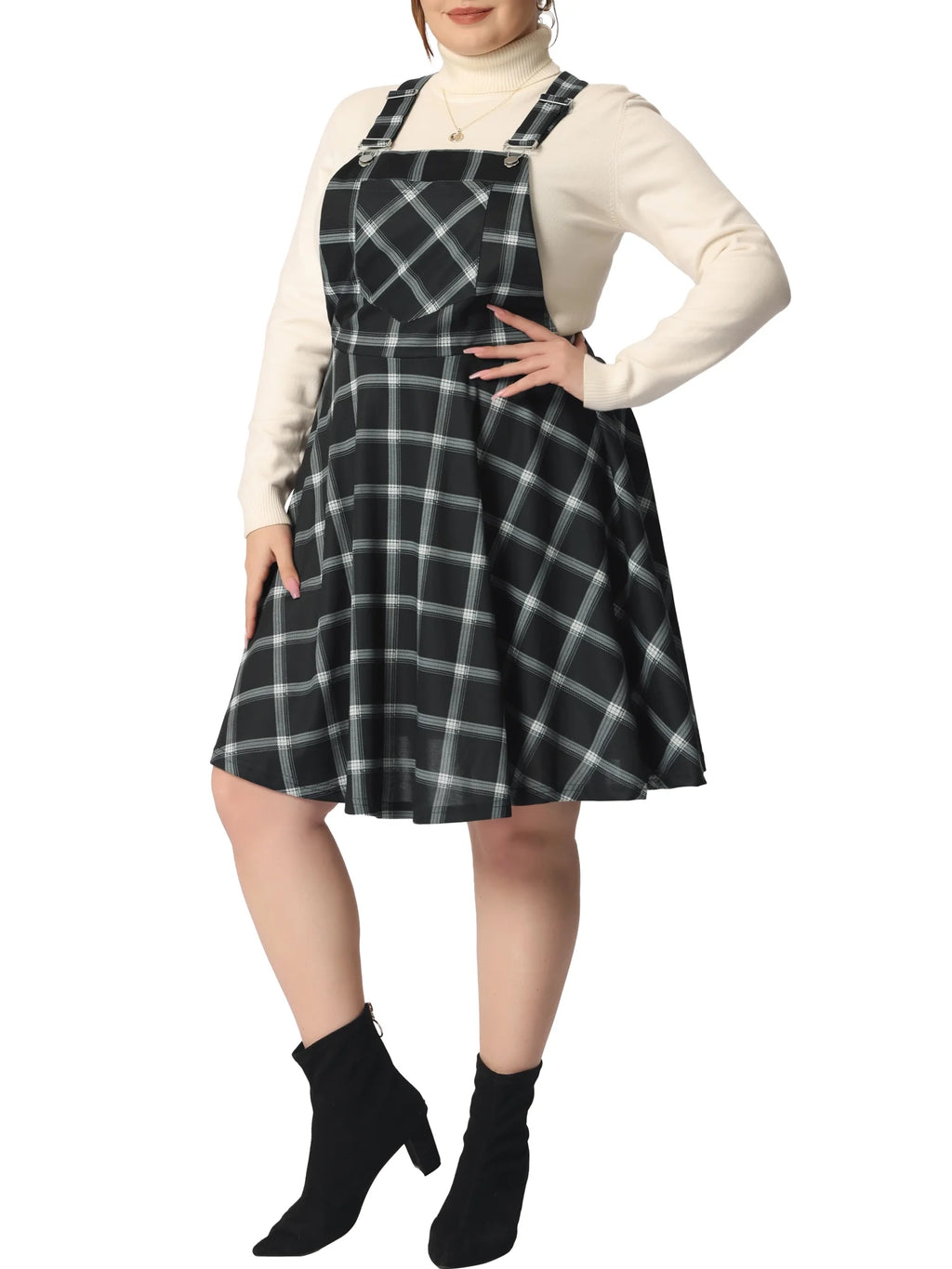 Plaid Overalls D564