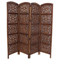Foldable 4 Panel Mango Wood Room Divider A75351