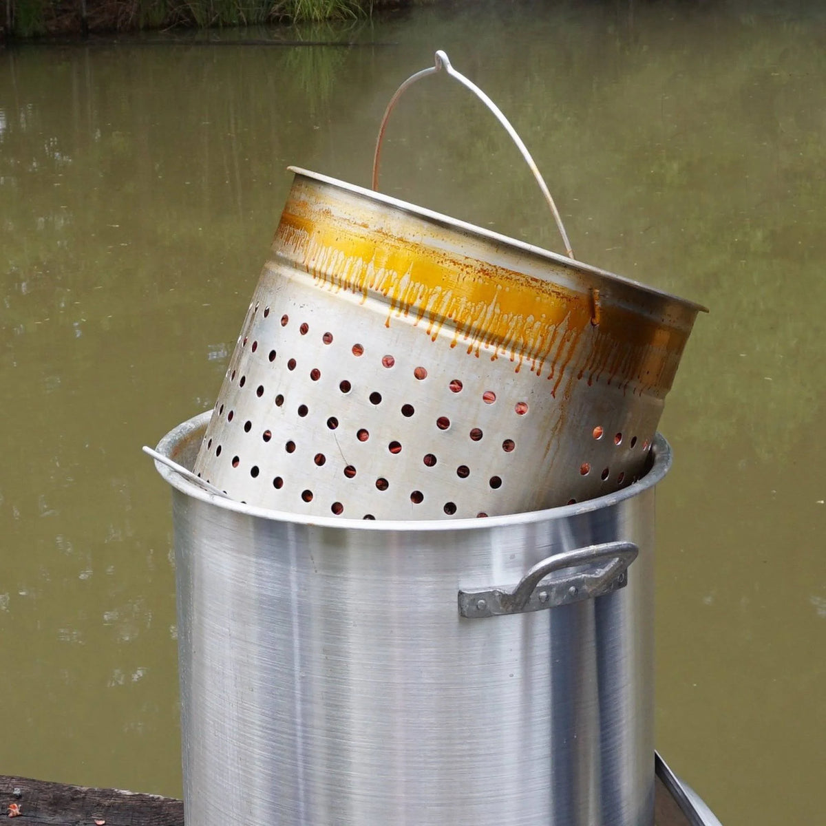 162 Qt. Stainless Steel Stockpot with Basket and Lid E2042