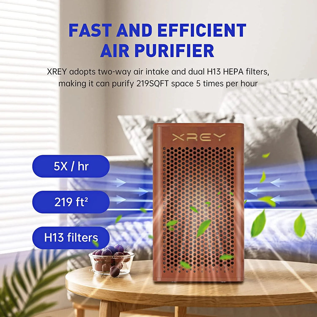 Walnut Wooden Air Purifier with H13 True HEPA Filter F562