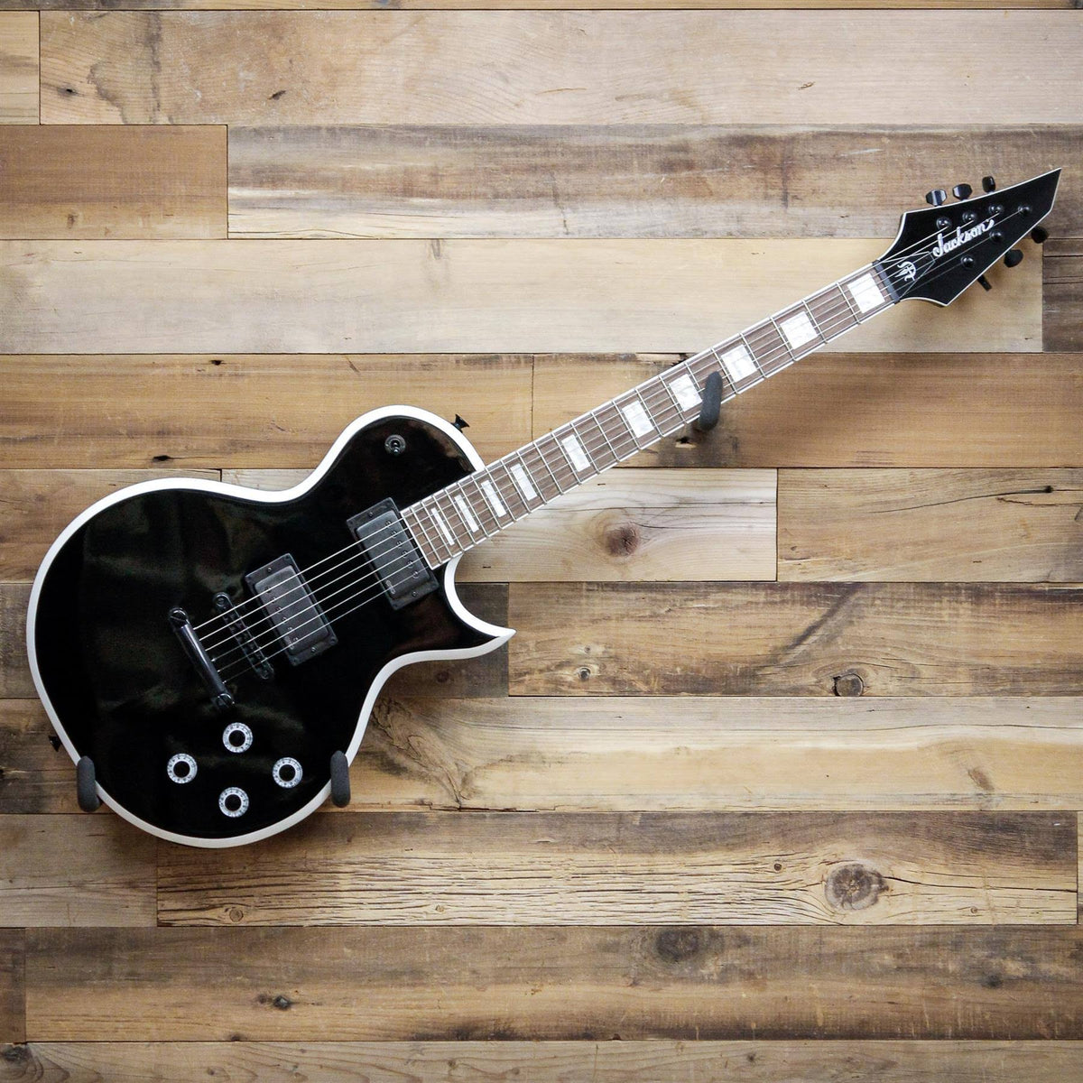 Black with White Bevels Electric Guitar R864086