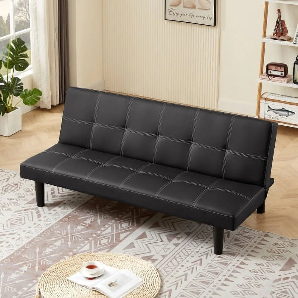 Black Velvet Convertible Sofa Bed E8893