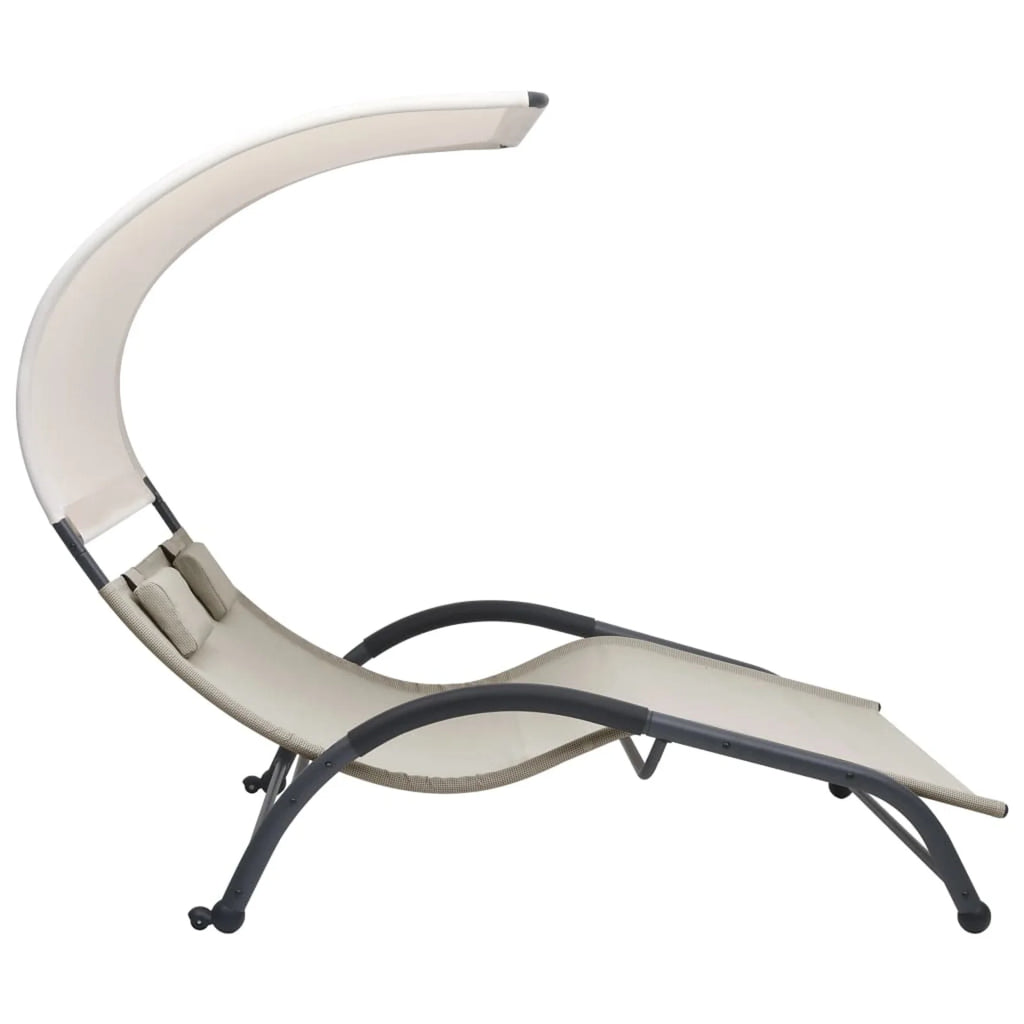 Double Sun Lounger with Canopy Textilene W7847