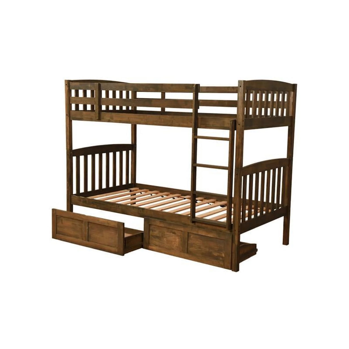 Twin Wood Bunk Bed with Storage Drawers I304129