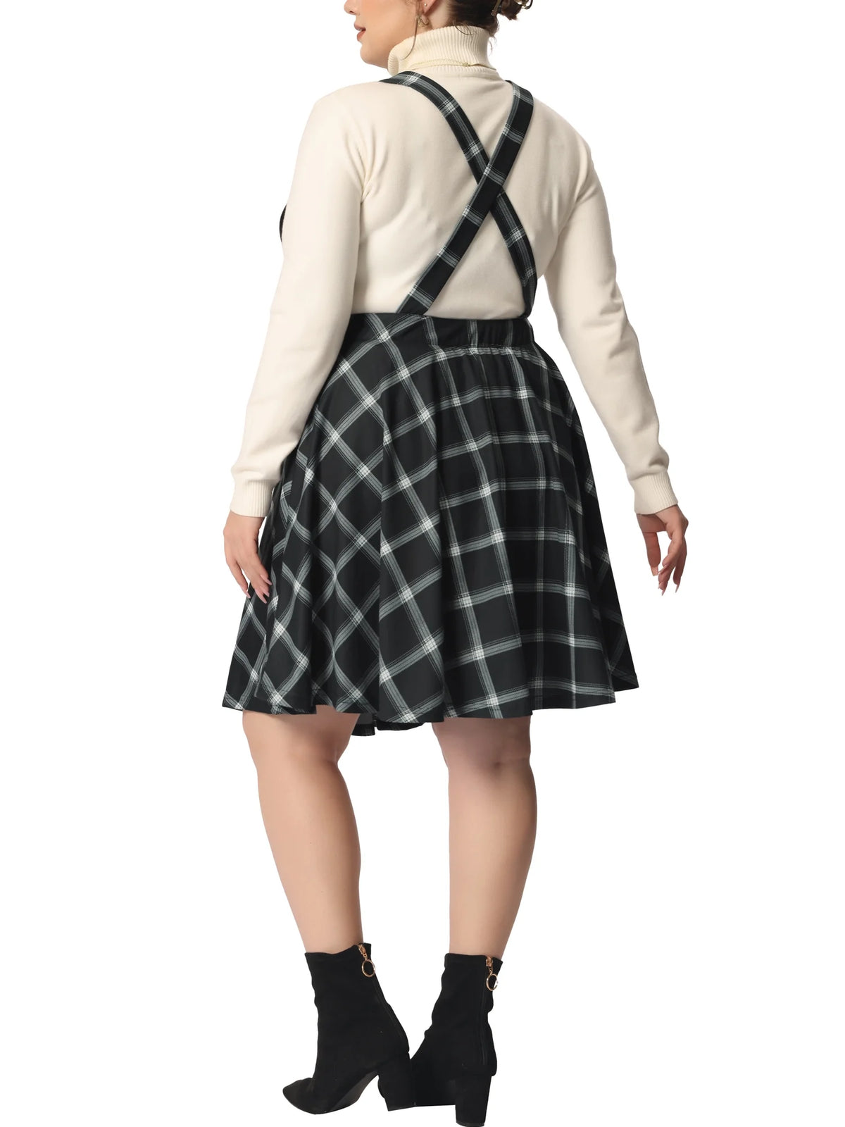 Plaid Overalls D564