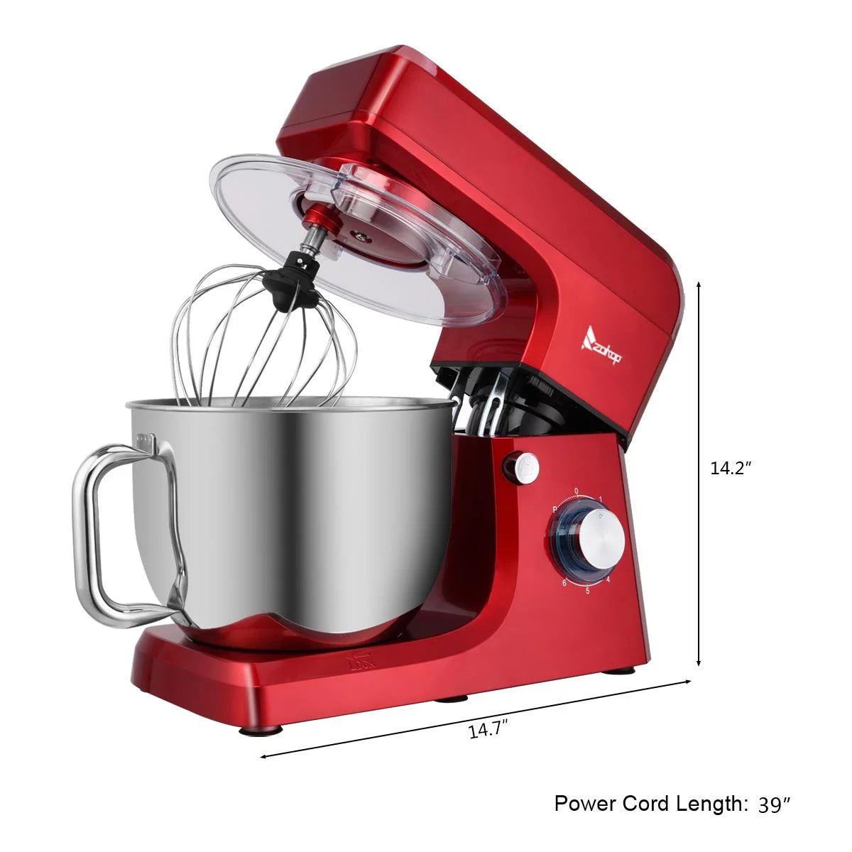 7.5Qt 660 Watts Red Tilt-Head Stand Mixer Y387217