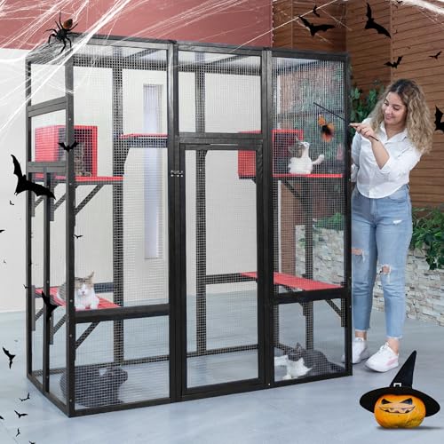 71Inches Large Wood Catio with Perches and Condos F56321