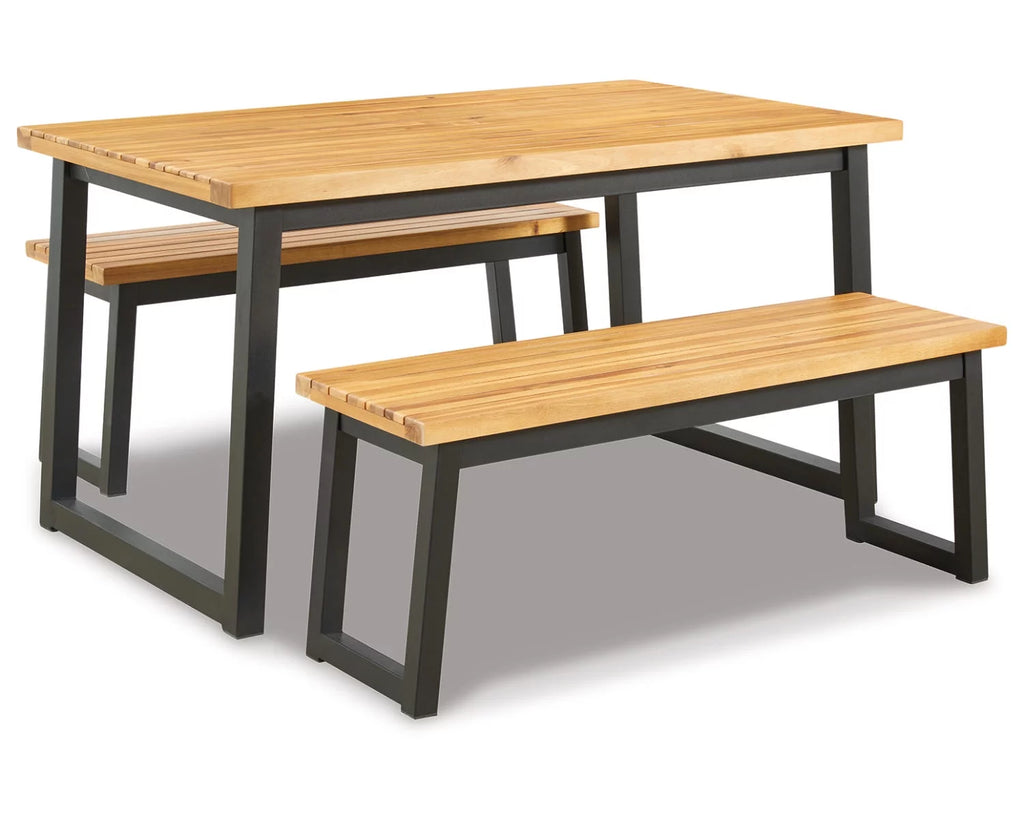 Outdoor Dining Table Set (Set of 3) Brown/Black M531179