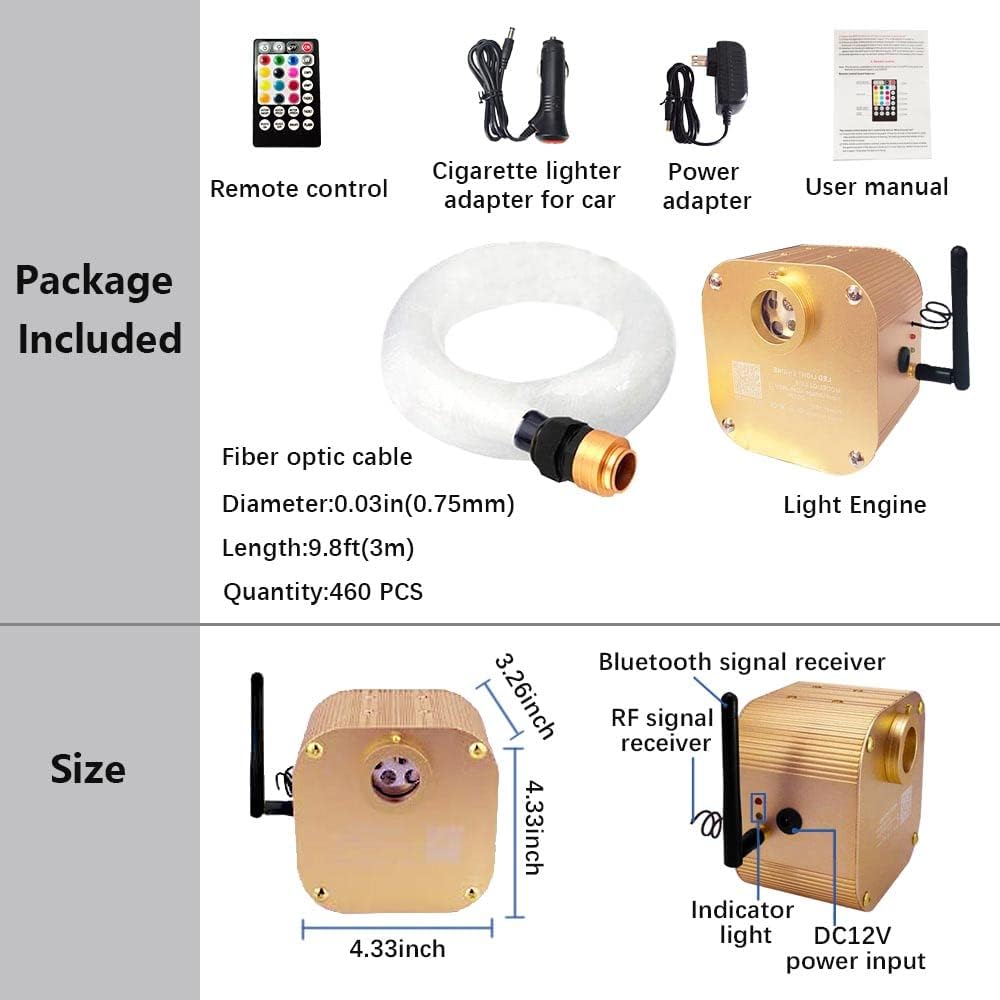20W RGBW LED Starlight Headliner Light Kit with APP Remote F9999