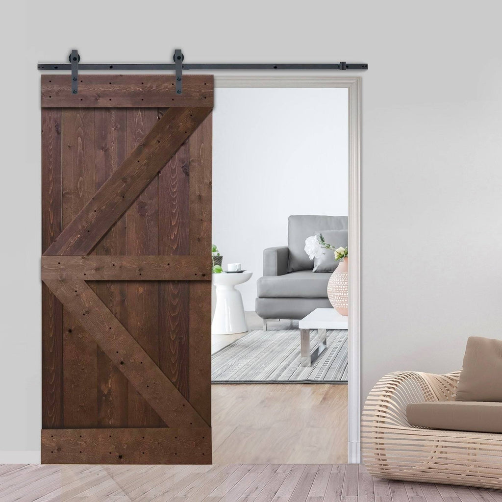 Knotty Pine Solid Wood Interior Barn Door Slab V31267