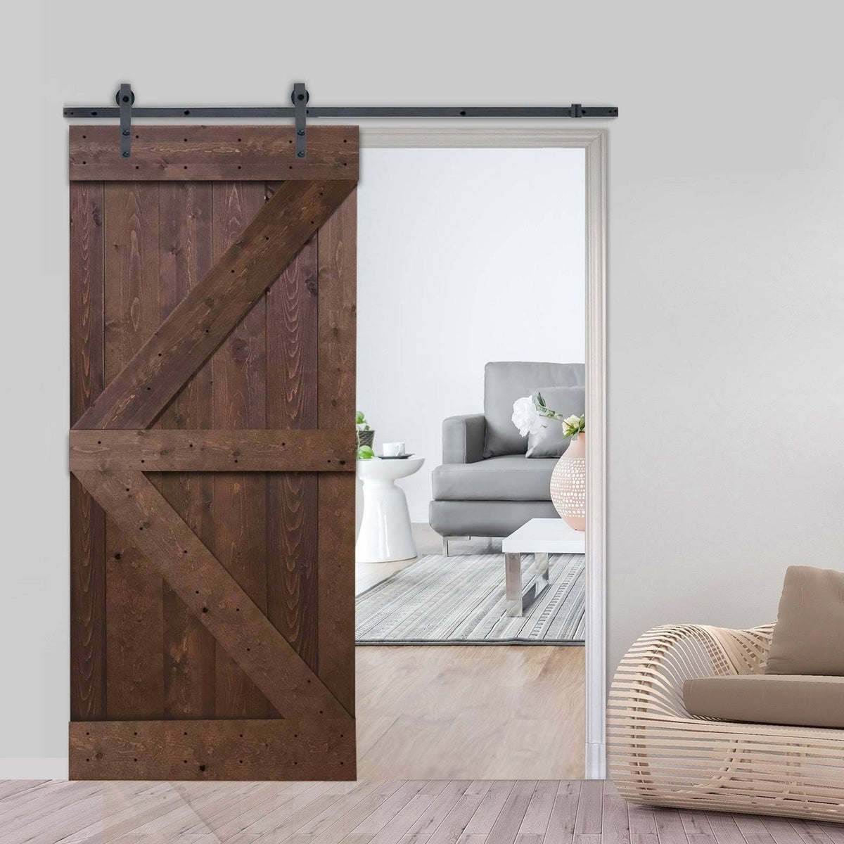 Knotty Pine Solid Wood Interior Barn Door Slab V31267