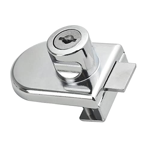 4Pack Zinc Alloy Double Glass Door Display Lock Cabinet Lock with 2 Alike Keys for 4.5-8mm Glass Door C149905