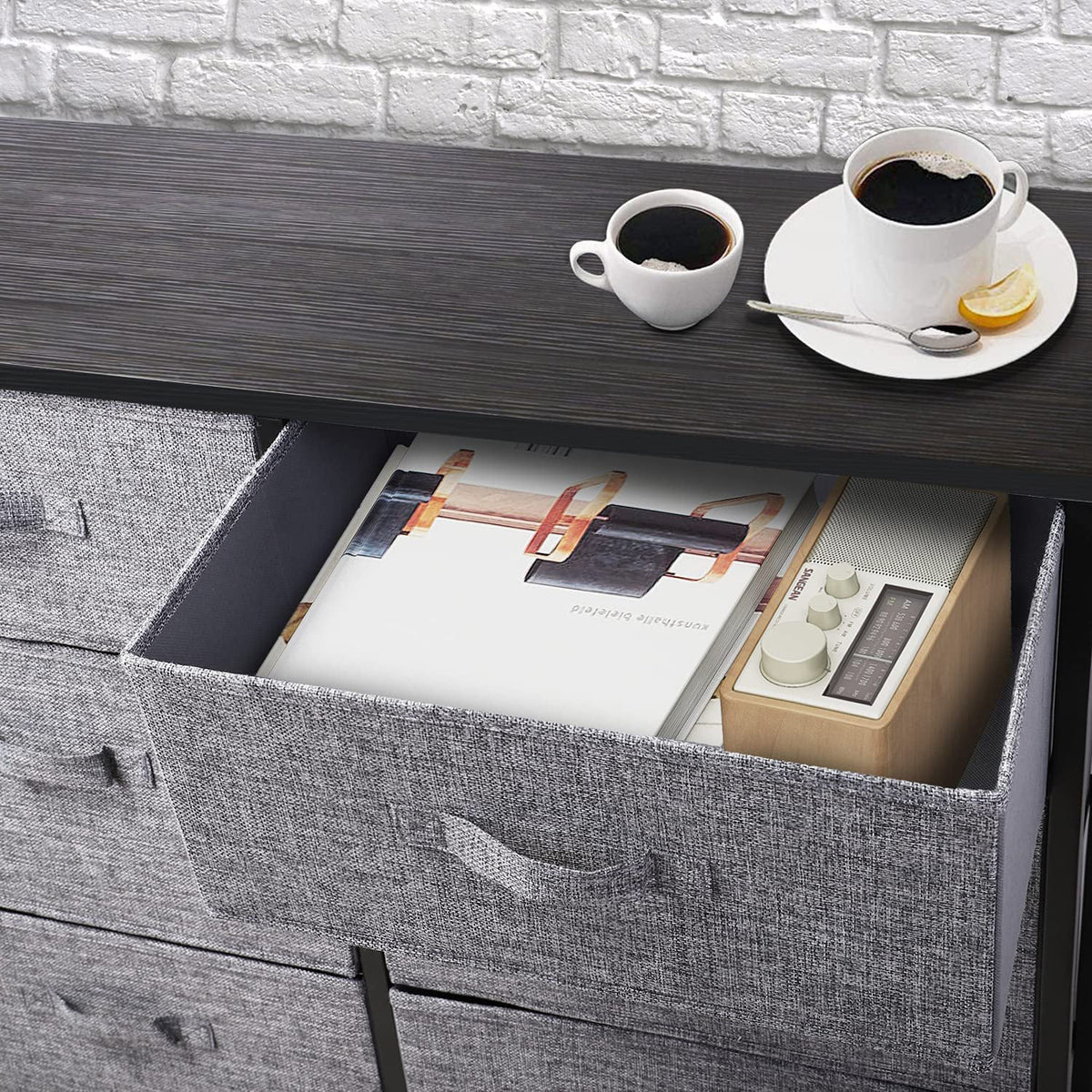 Grey 8 Drawer Dresser T4994