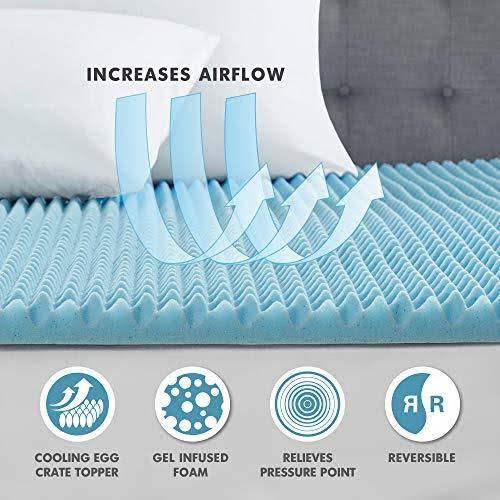 Blue California King Gel Memory Foam Topper U915