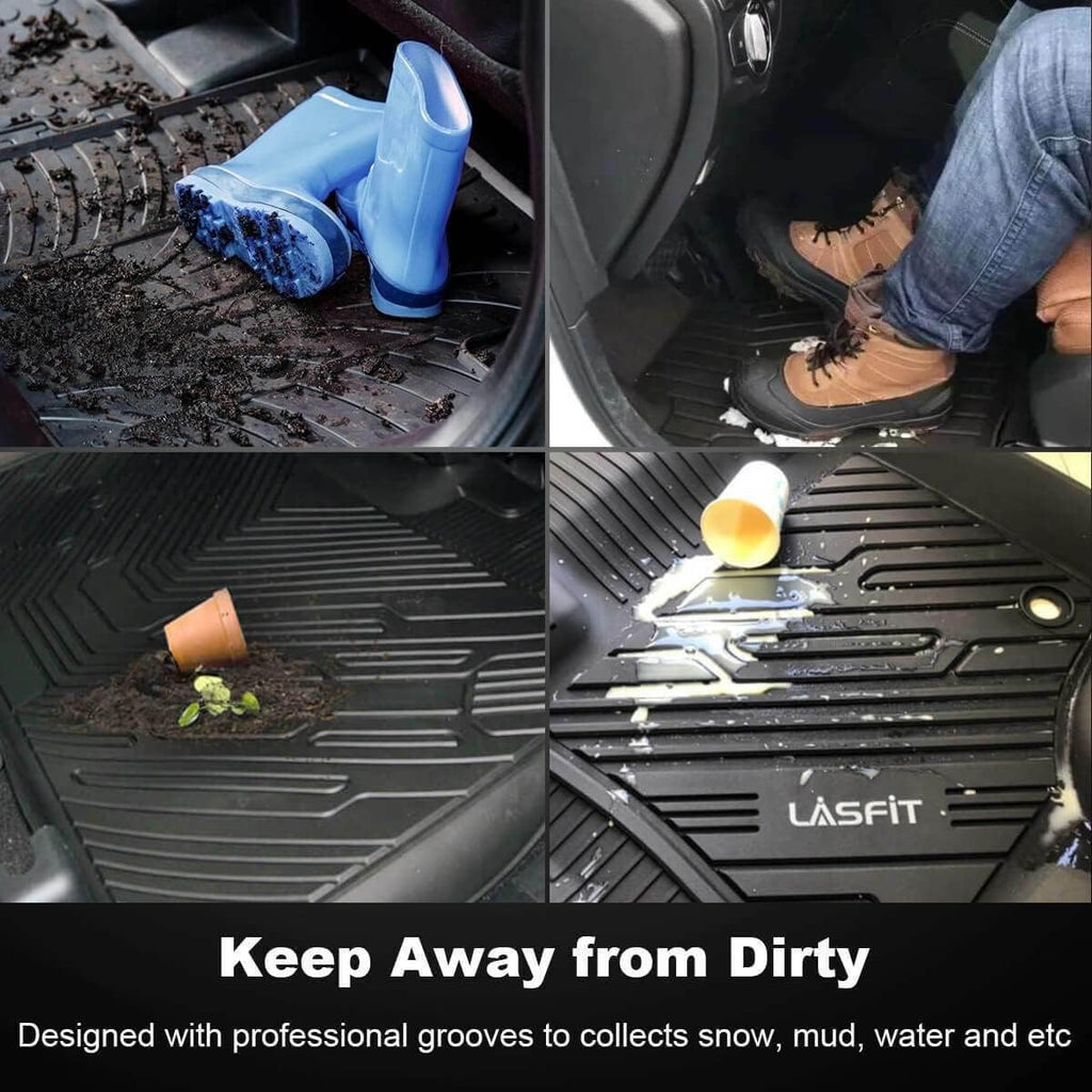 Black TPE Car Floor Liners Front & Rear J6712