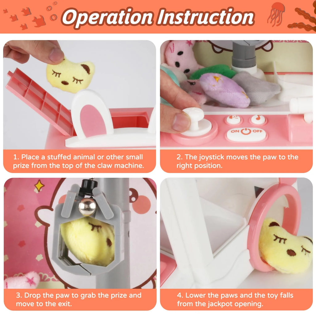 Mini Claw Machine for Kids Candy Vending Machine Toy X429