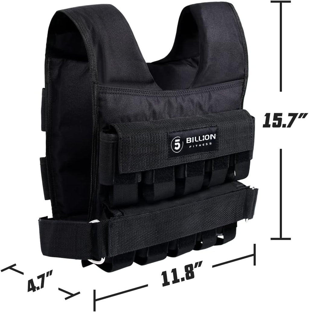 Adjustable Weighted Vest 0-44lbs with Solid Bar Weights D224