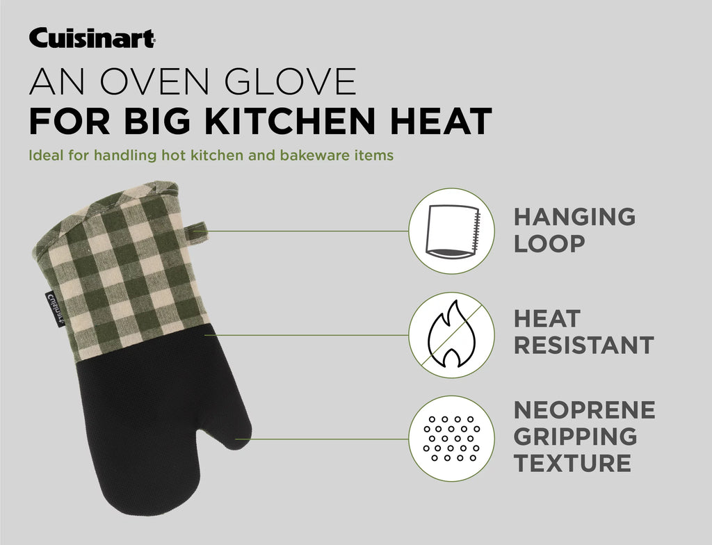 Olive and Ivory Plaid Oven Mitts 2 Pack P28708