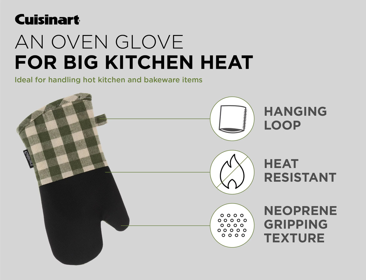 Olive and Ivory Plaid Oven Mitts 2 Pack P28708