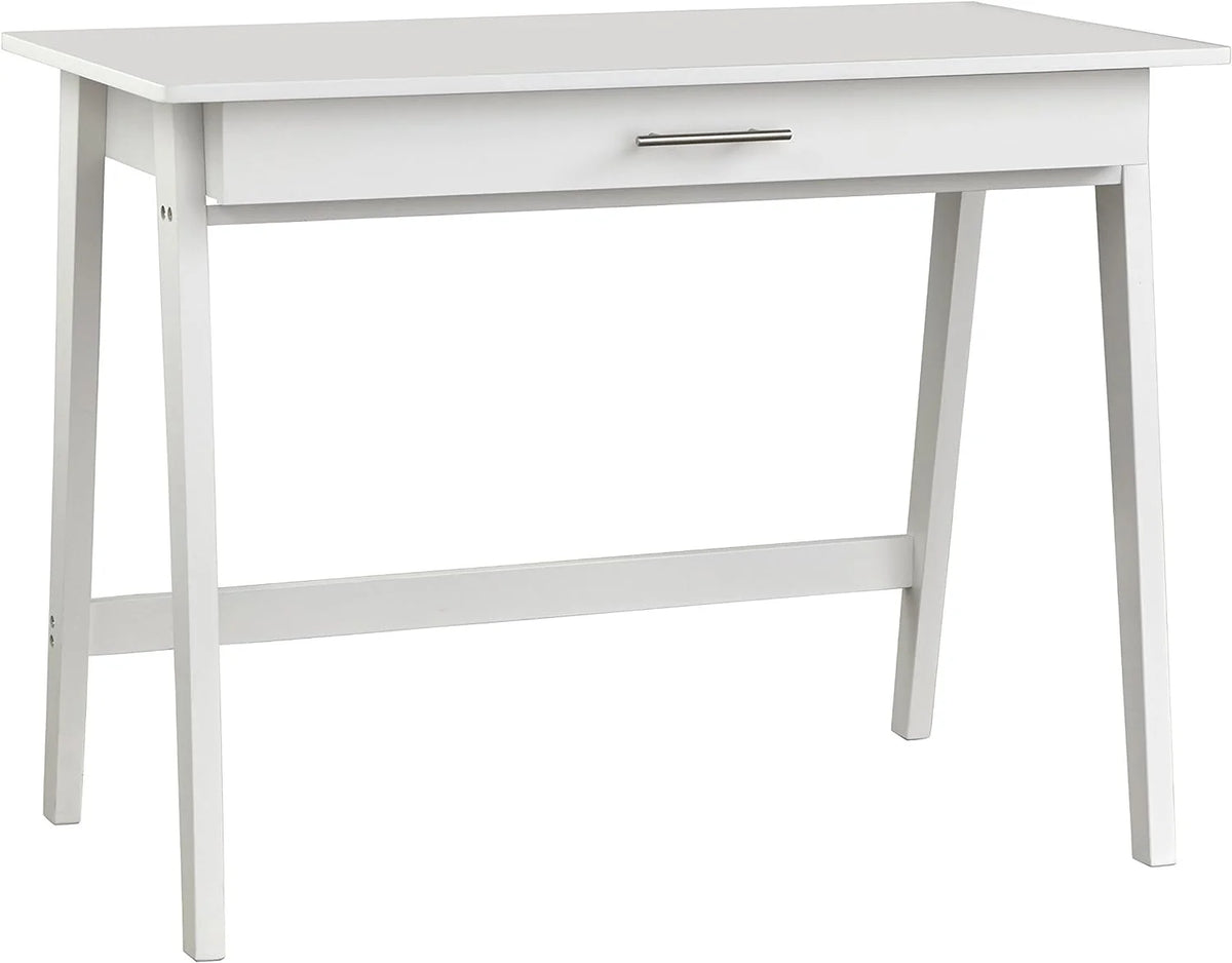 White Wood Writing Desk with Drawer F338690