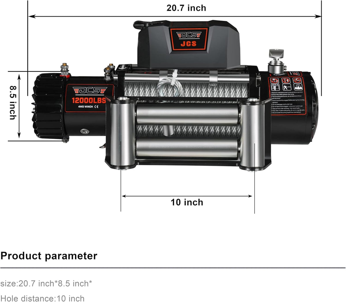 12000 lb 12V Electric Winch with Steel Wire Cable and Wireless Remote N623827