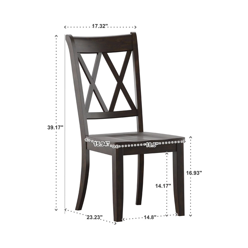 Set of 2 Antique Black Dining Chair Q633