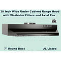 Black Over The Stove Range Hood Ducted 30x22 Exhaust Fan W242439