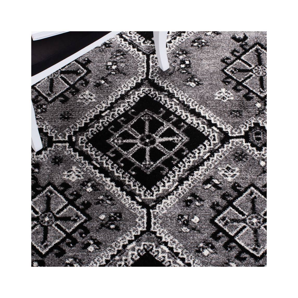 Grey / Black Vintage Rug N7836