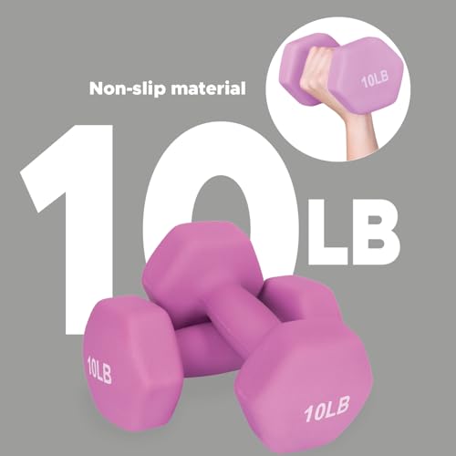 Neoprene Dumbbell Hand Weights Sets of 2 Hexagon Non-Slip Weights D83996