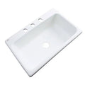White 33x22 L x 22x22 W Drop-In Kitchen Sink R958801