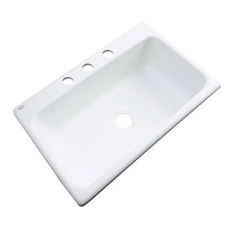 White 33x22 L x 22x22 W Drop-In Kitchen Sink R958801