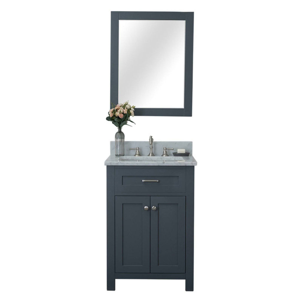 24 in. Single Gray Bathroom Vanity with Carrera Marble Top E31933