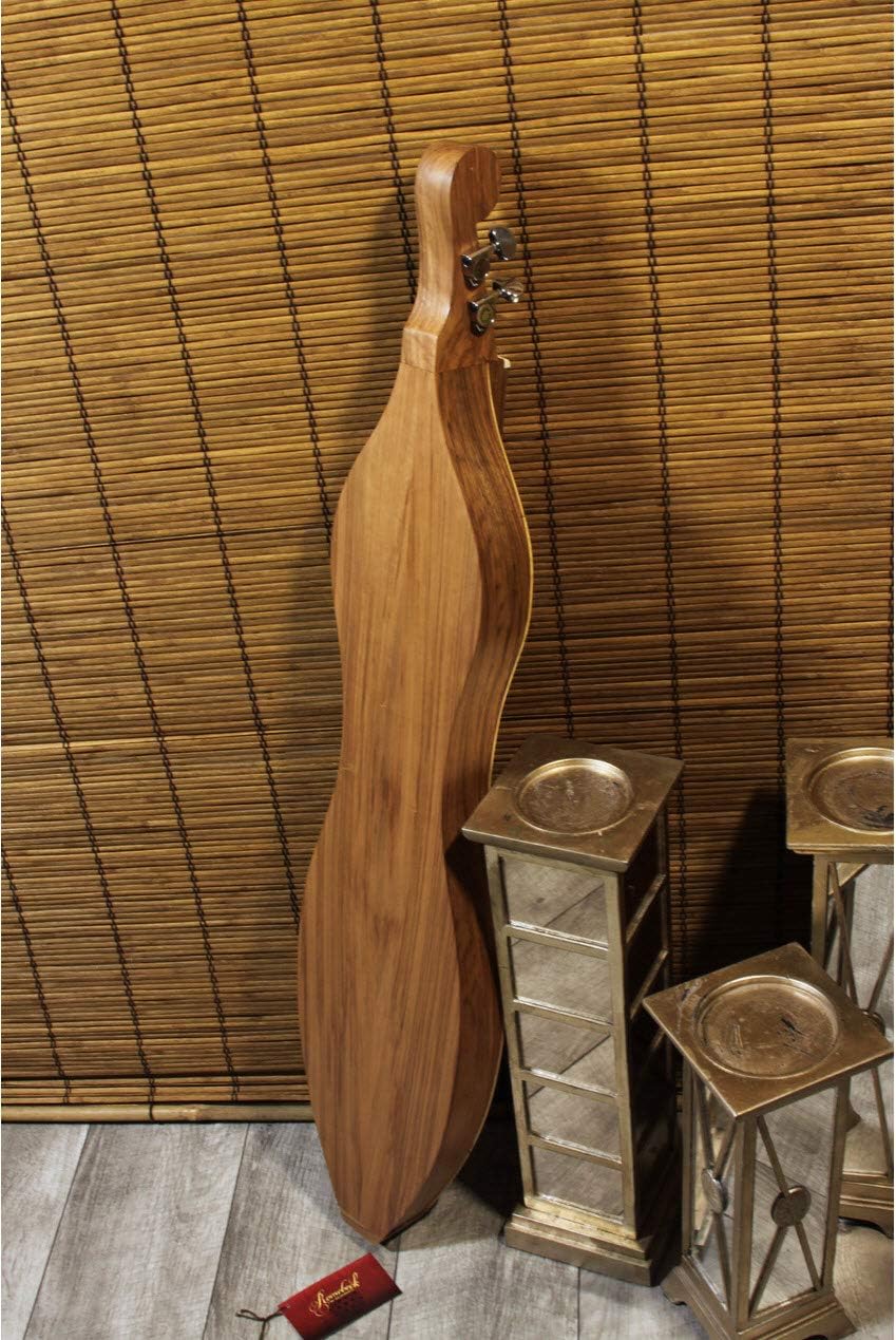 Mountain Dulcimer 4-String Vaulted Spruce Knotwork Walnut with Gig Bag Case and Replacement Strings L9708