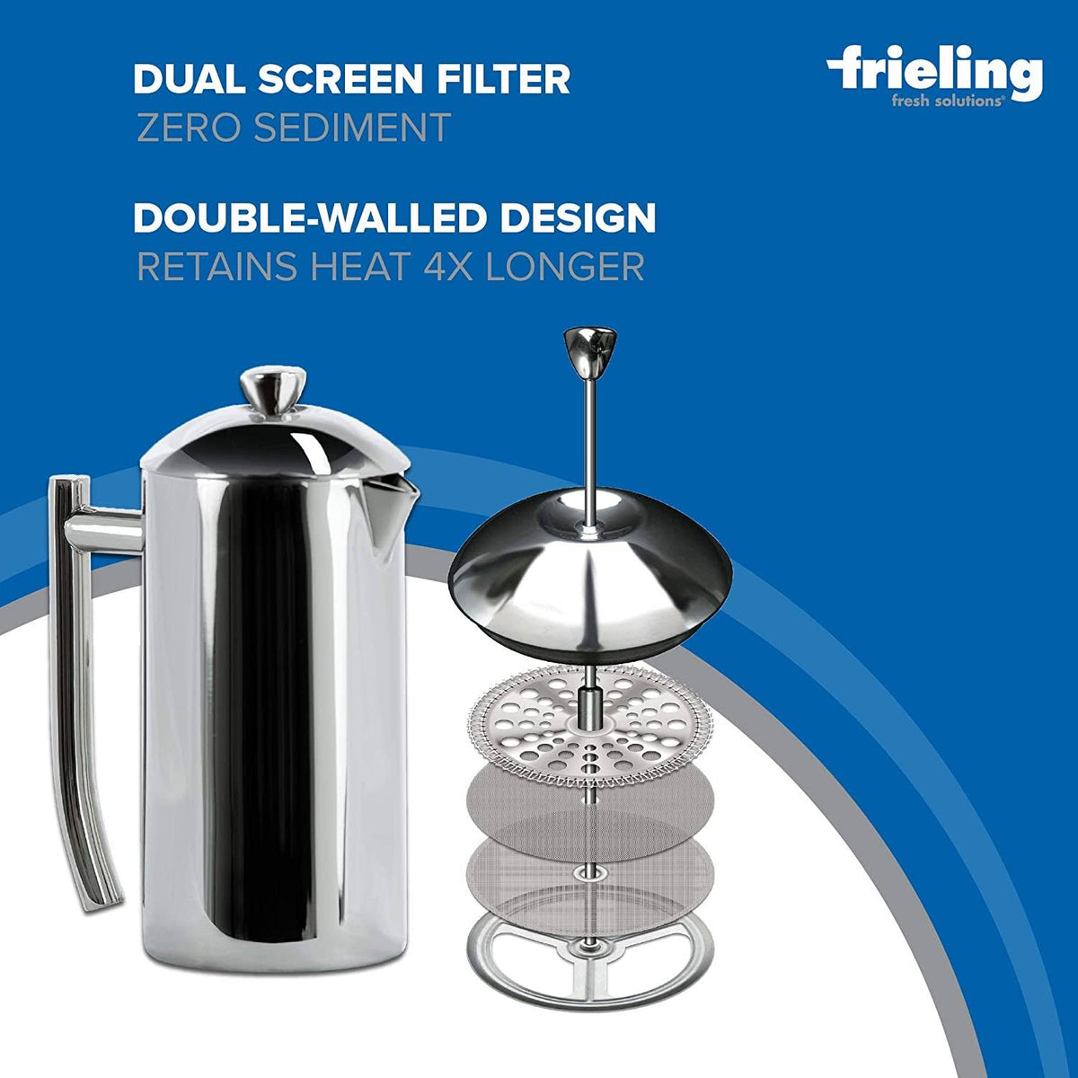 Double Wall Stainless Steel French Press Coffee Maker G113369