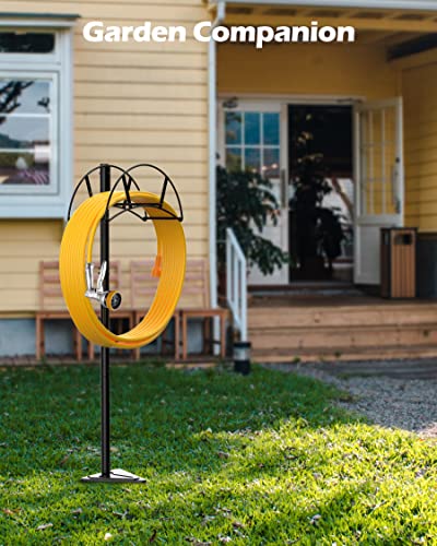 Black Metal Garden Hose Holder Stake T114