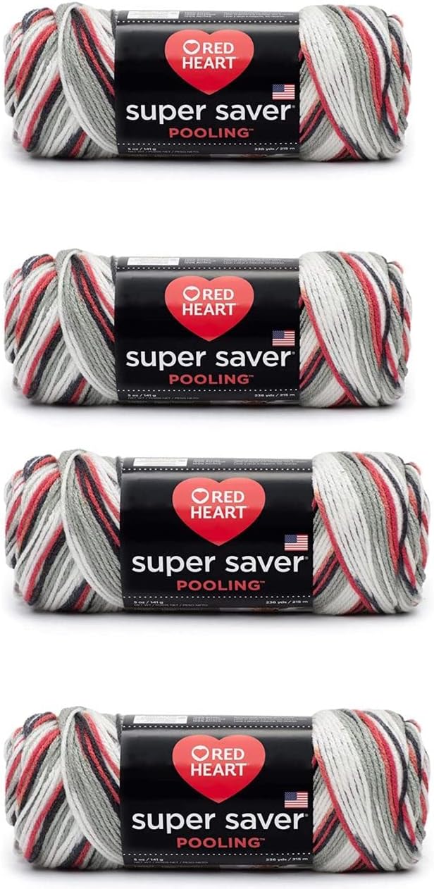 4 Pack Acrylic 4 Medium Yarn Z132