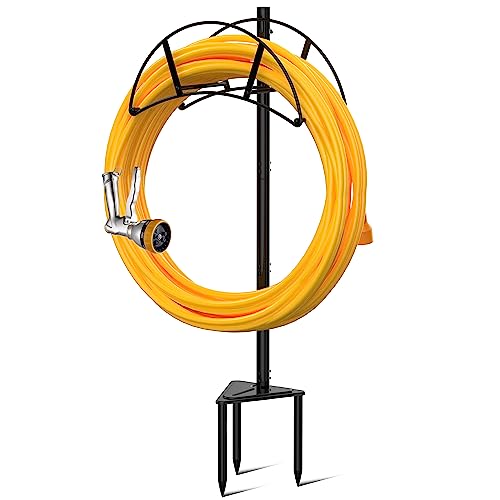 Black Metal Garden Hose Holder Stake T114