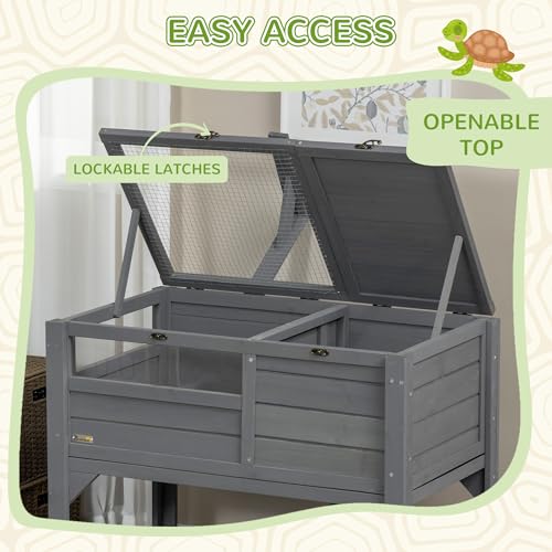 Gray Tortoise Enclosure with Shelf Storage L57784
