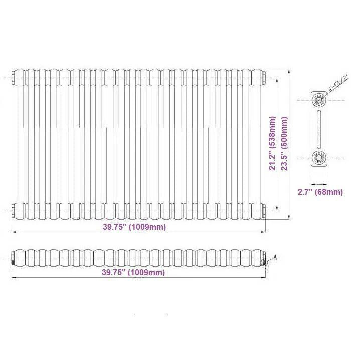 White Cast Iron Style Radiator C107972