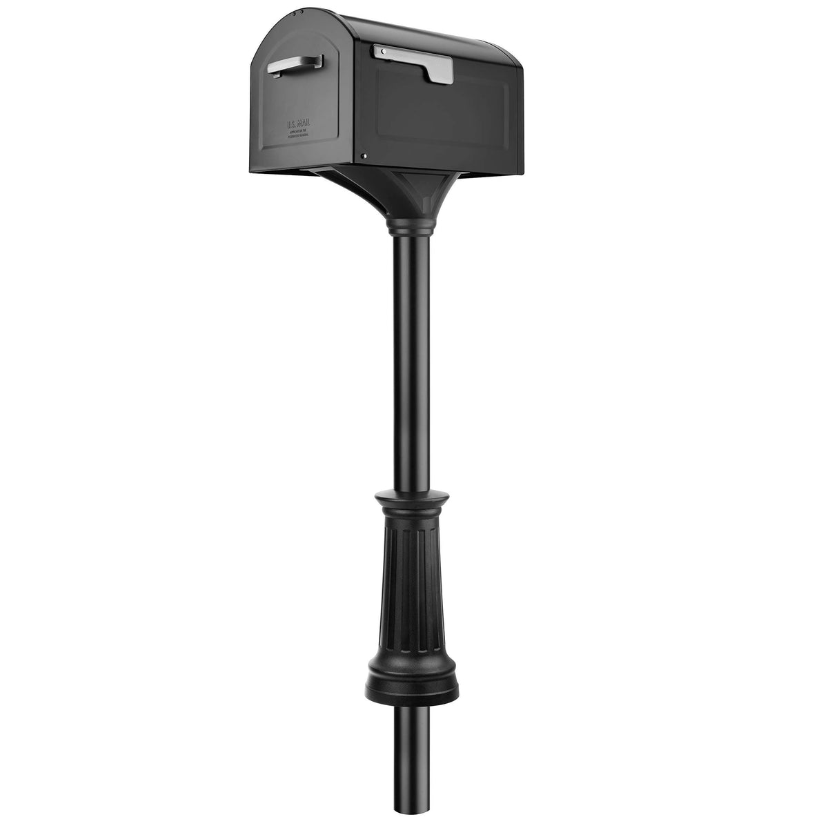 Black Decorative Steel Mailbox and Post Kit, Extra Large L219539