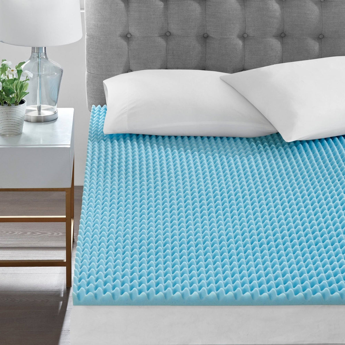 Blue California King Gel Memory Foam Topper U915