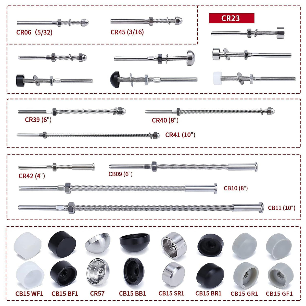 30 Pack 1/8 Cable Railing Kit T316 Stainless Steel L502