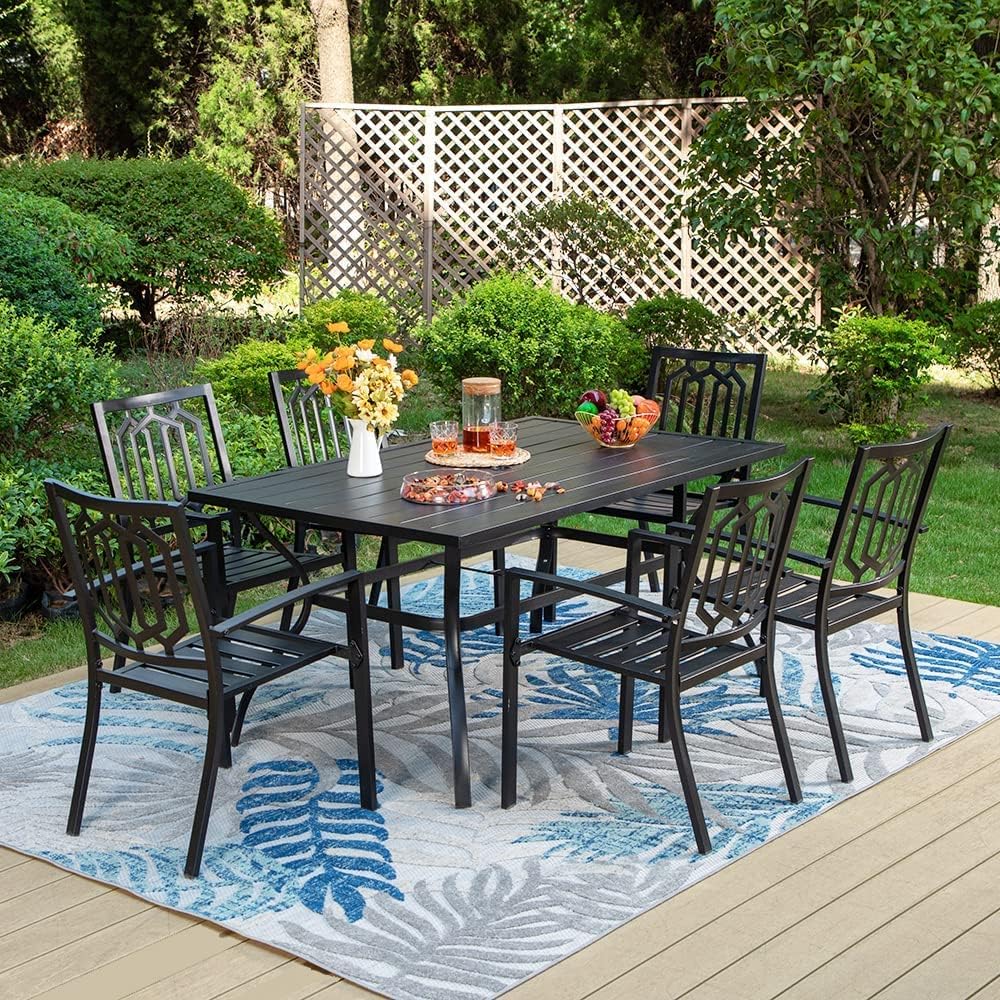 Black 60" x 38" Rectangular Patio Dining Table W18977