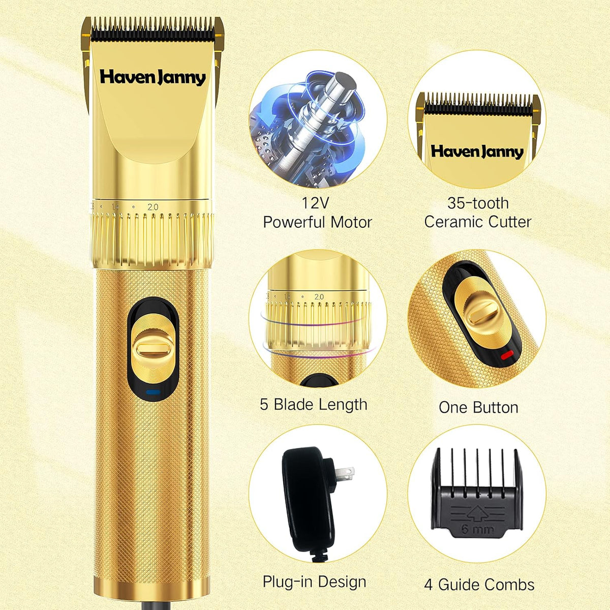 12V High Power Plug-in Dog Clippers W7186