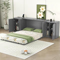 Murphy Bed with Storage Shelves and Drawers V499701