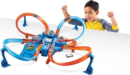 Criss Cross Crash Toy Car Track Set with Motorized Booster X525512